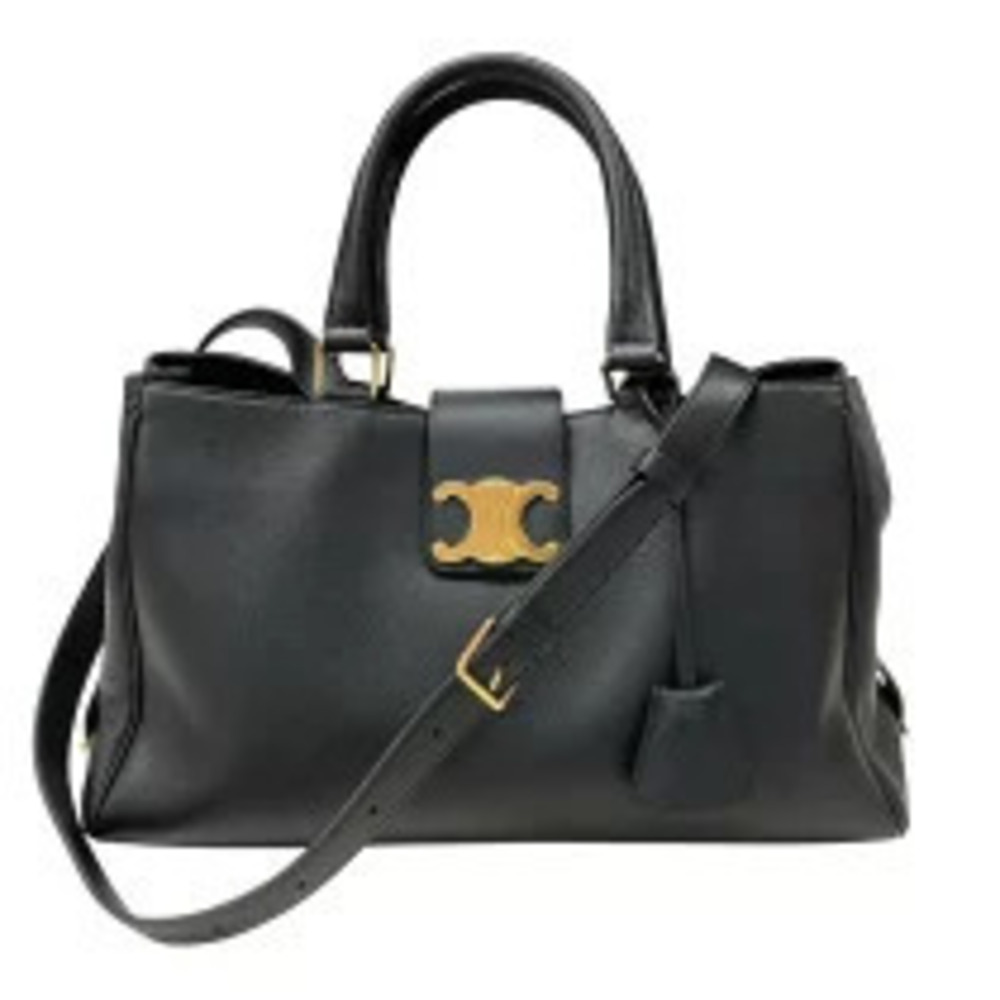 Celine Apolline Shoulder Bag Black Supple Calf Leather Handbag